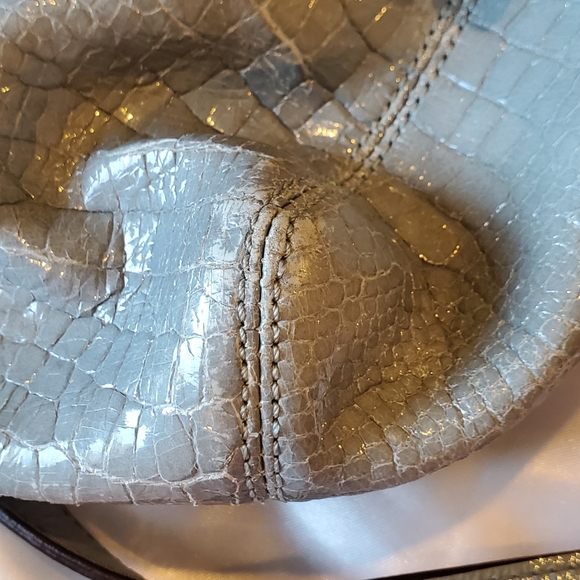 Coach | Retro Blue Patent Crocodile embossed Tote Shoulder Bag, Removabl… - Picture 6 of 7